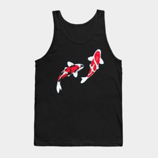 Koi Fish | Kuhaku Showa Sanke | Koi Fish Design | Black Background Tank Top